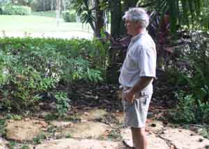 Orlando landscape estimator reviewing a landscape remodel project for estimating