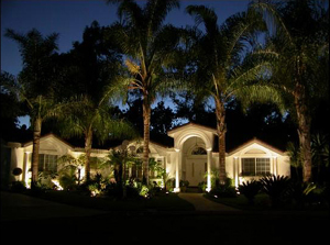 photo of a home with landscape lighting in Winter Park, Florida